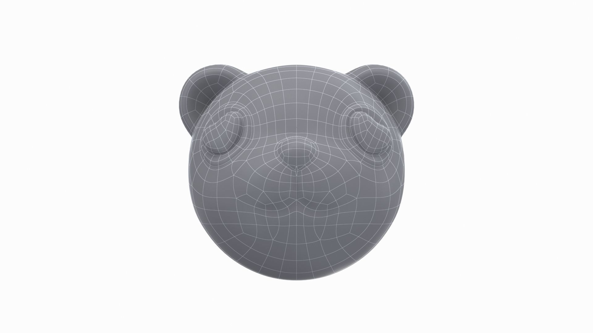 panda bear head with eyes Low-poly 3D model_8