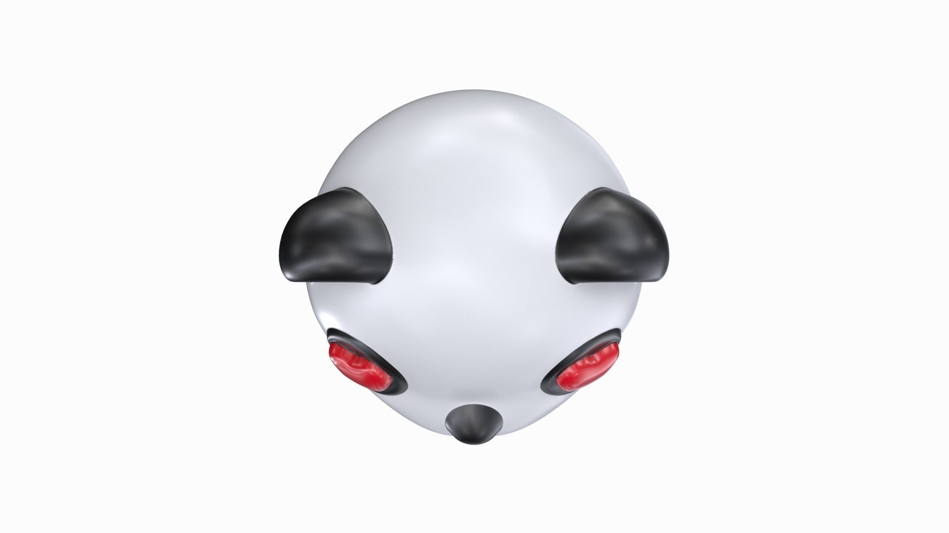 panda bear head with eyes Low-poly 3D model_3