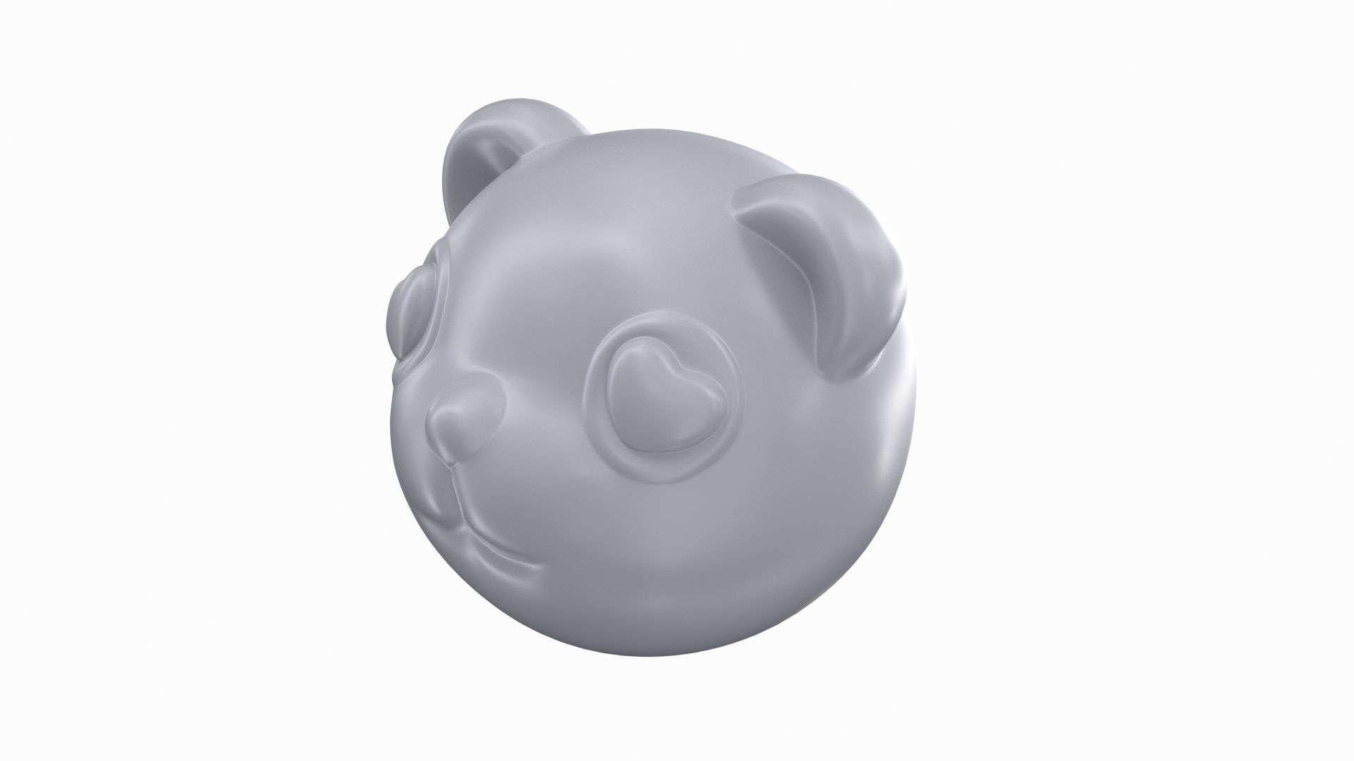panda bear head with eyes Low-poly 3D model_5