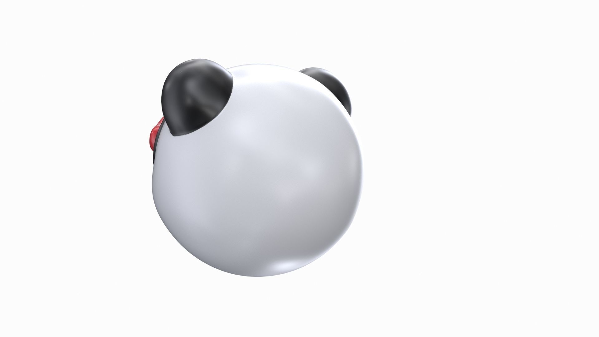 panda bear head with eyes Low-poly 3D model_4