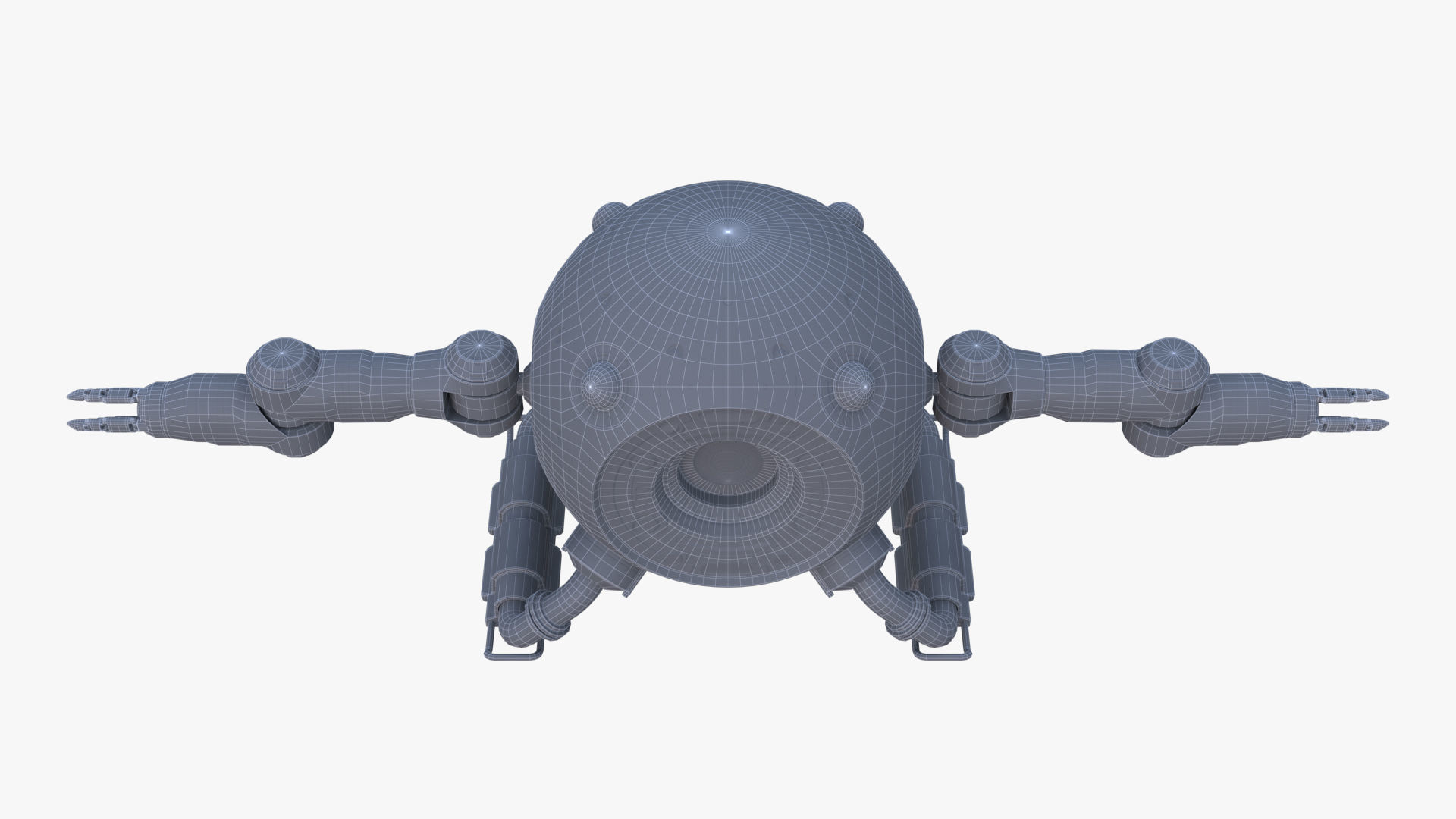 drone robot Low-poly 3D model_10