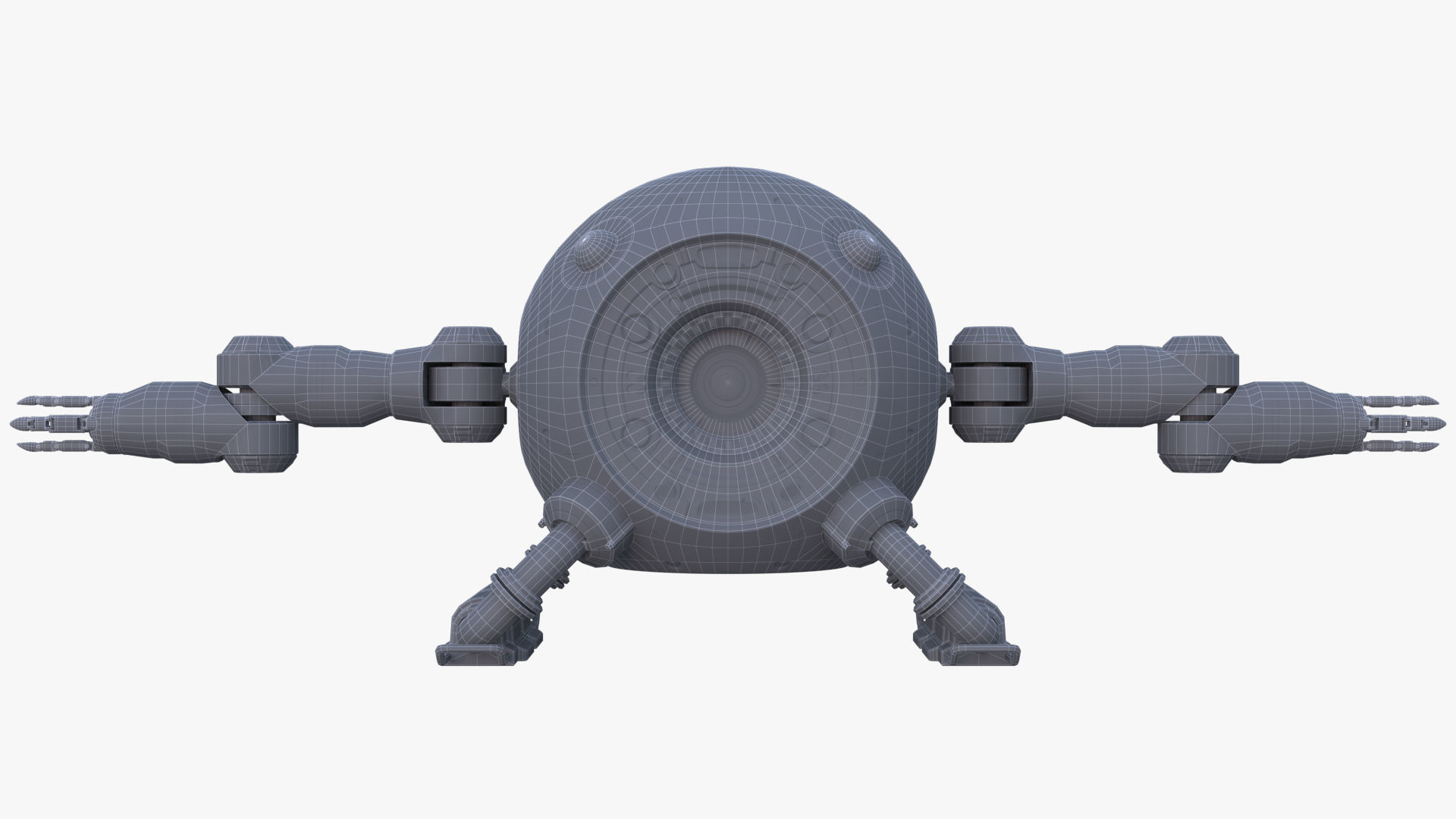 drone robot Low-poly 3D model_8