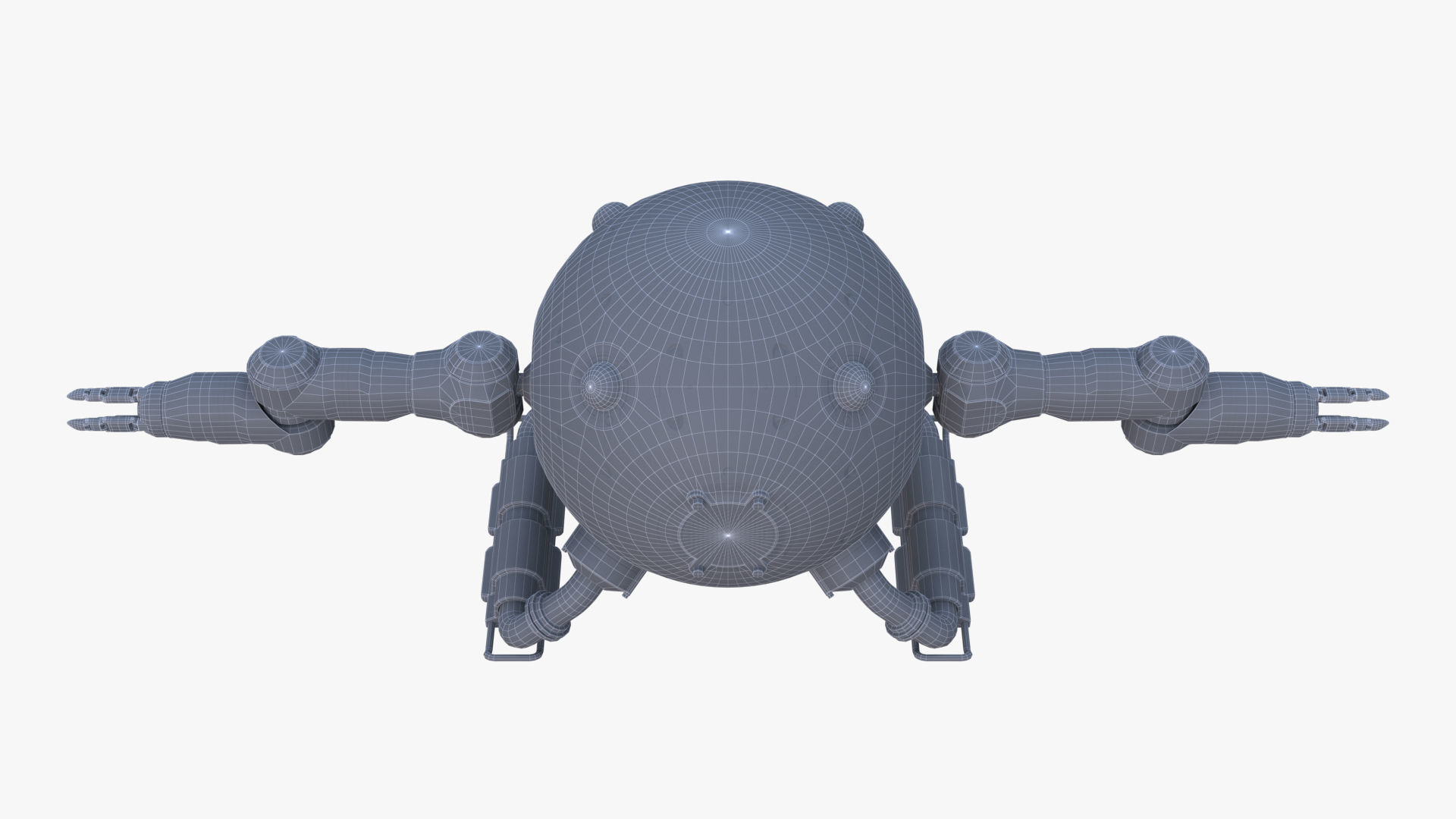 drone robot Low-poly 3D model_11