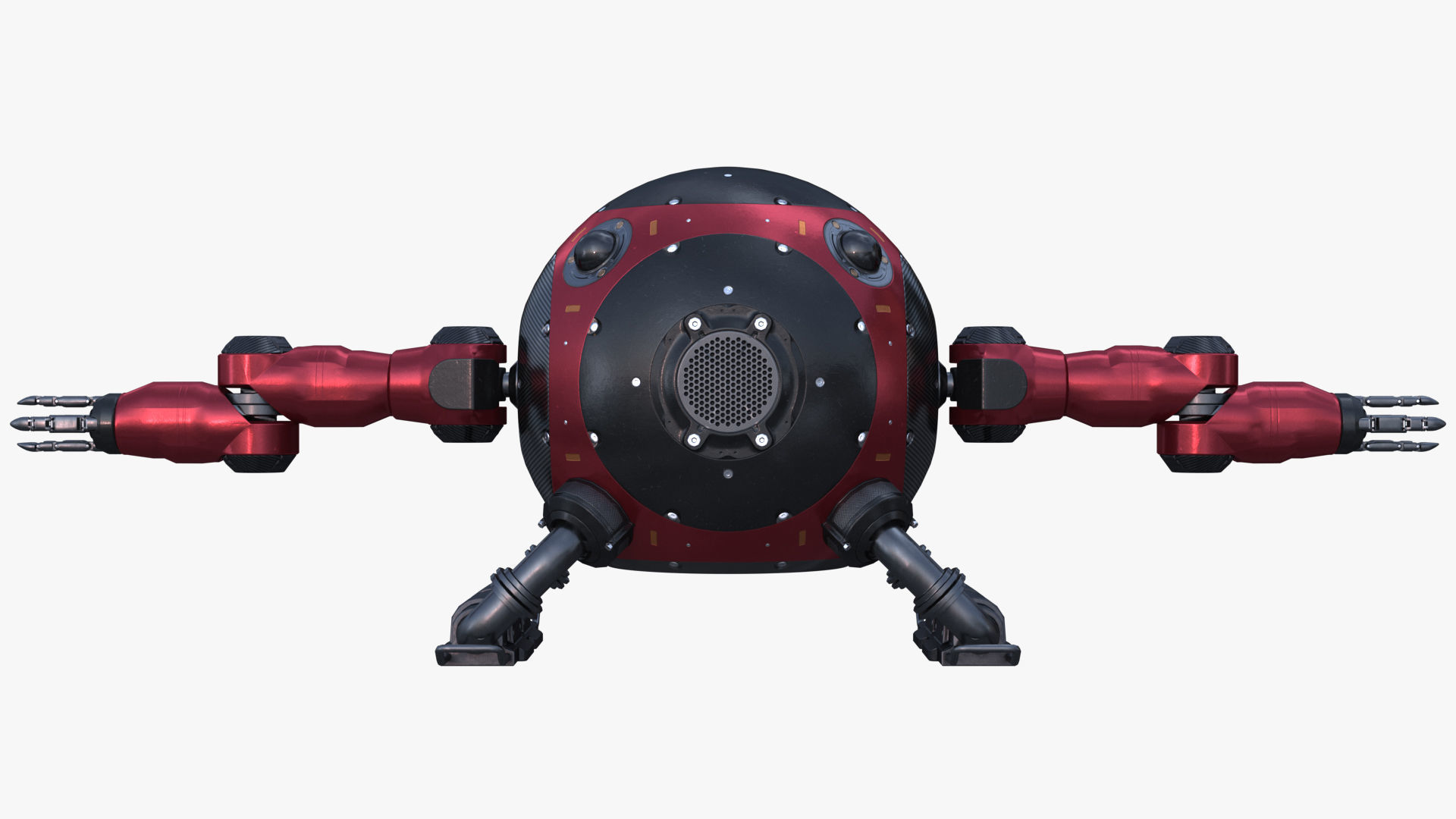 drone robot Low-poly 3D model_4