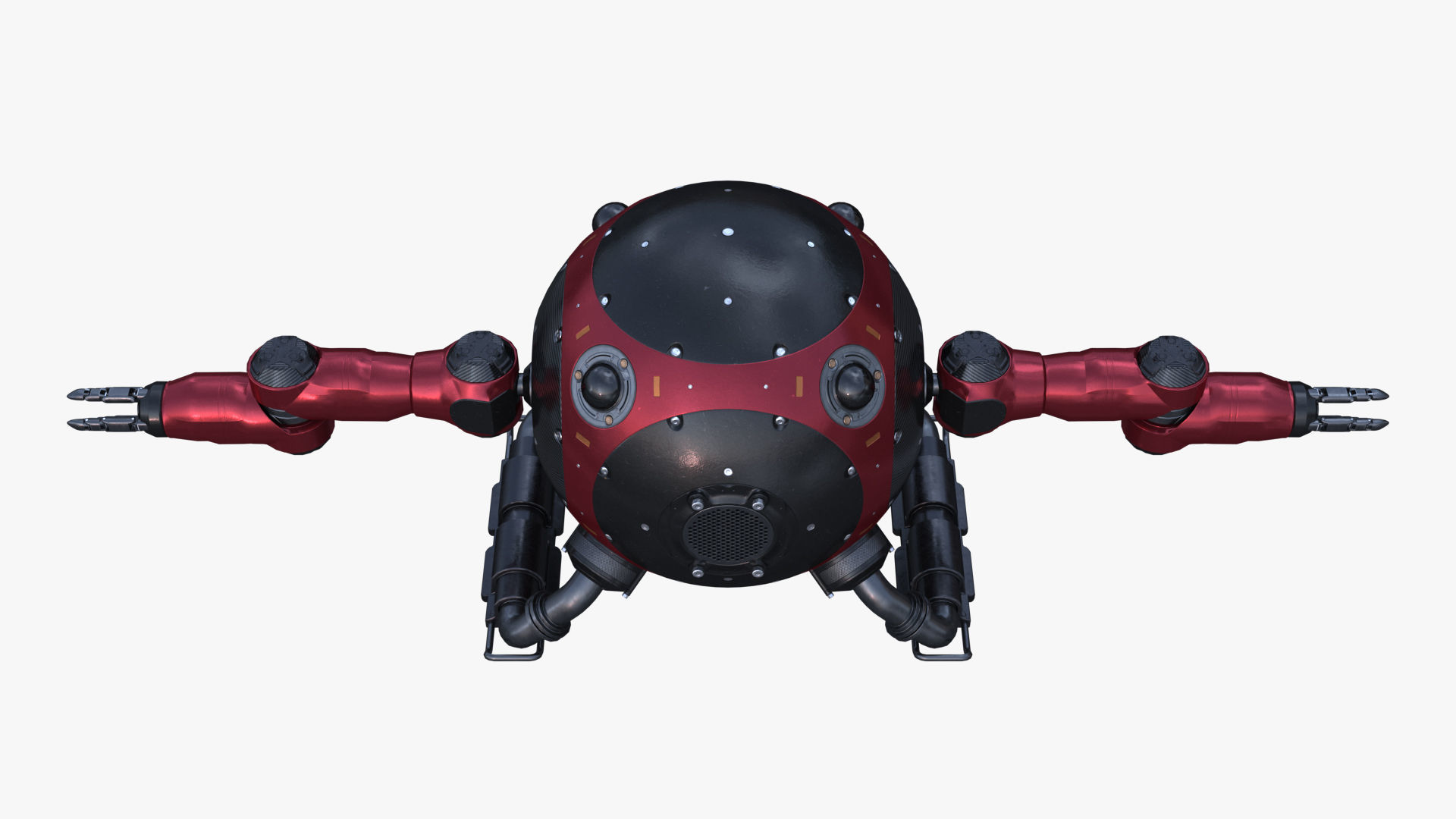 drone robot Low-poly 3D model_3