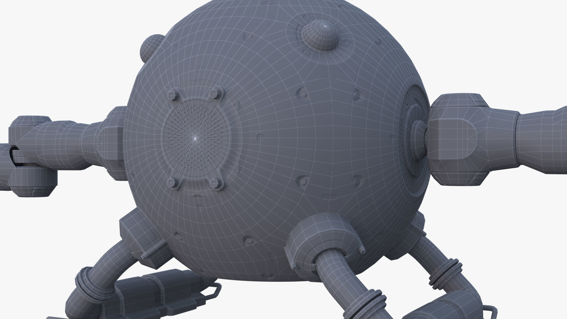 drone robot Low-poly 3D model_13