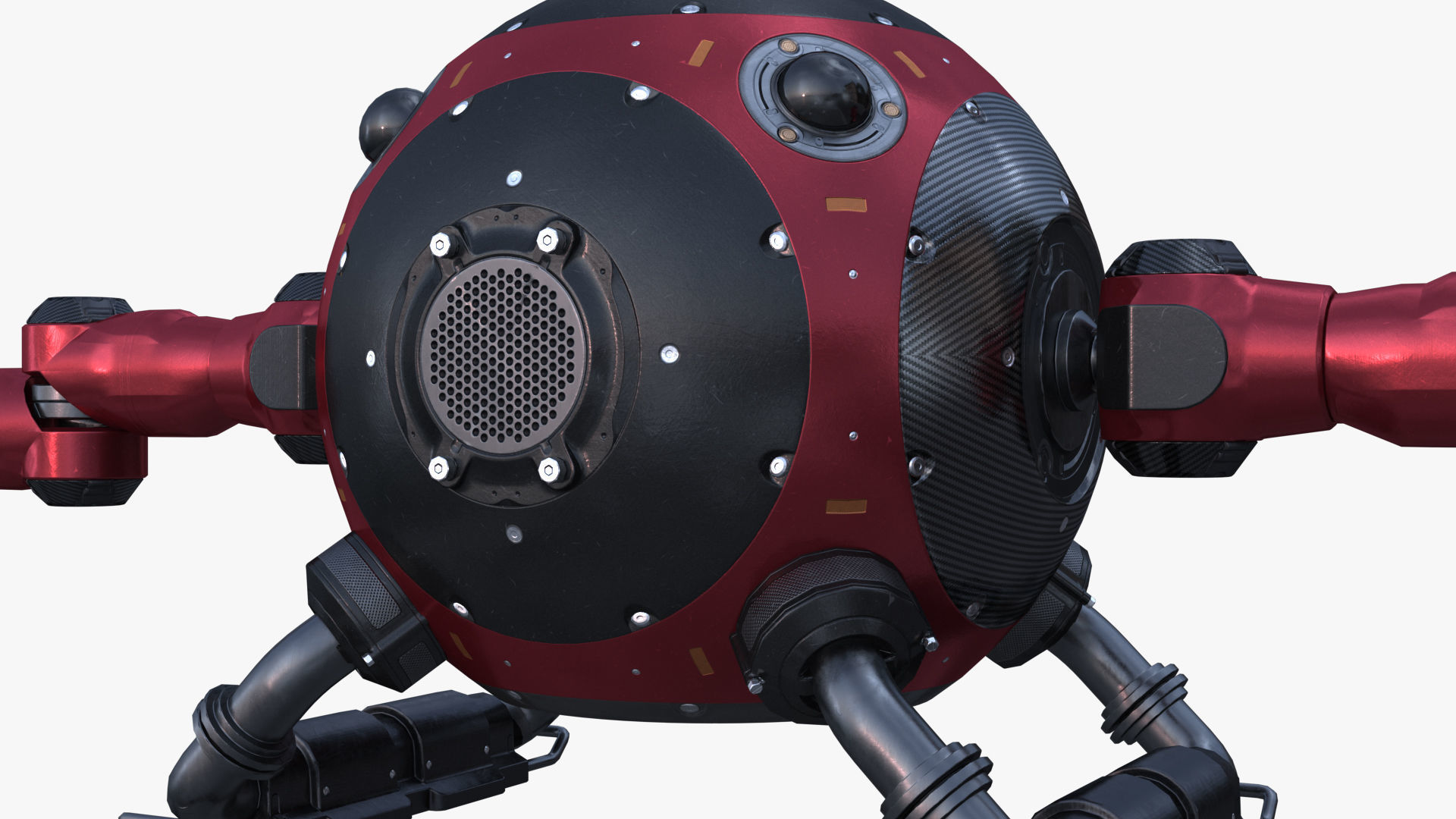 drone robot Low-poly 3D model_5