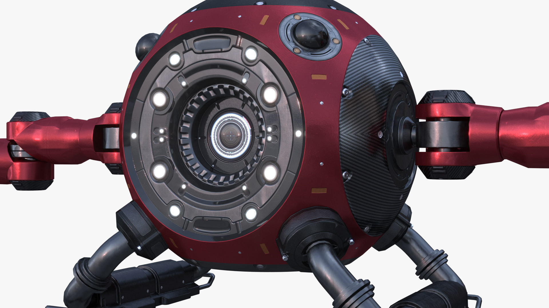 drone robot Low-poly 3D model_1