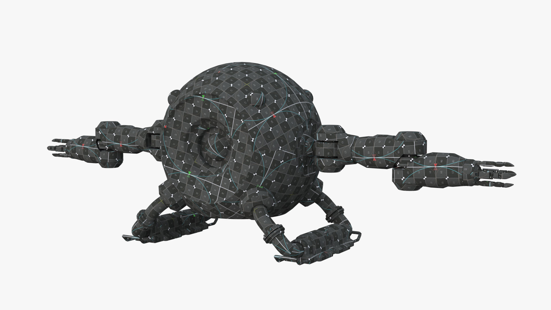 drone robot Low-poly 3D model_6