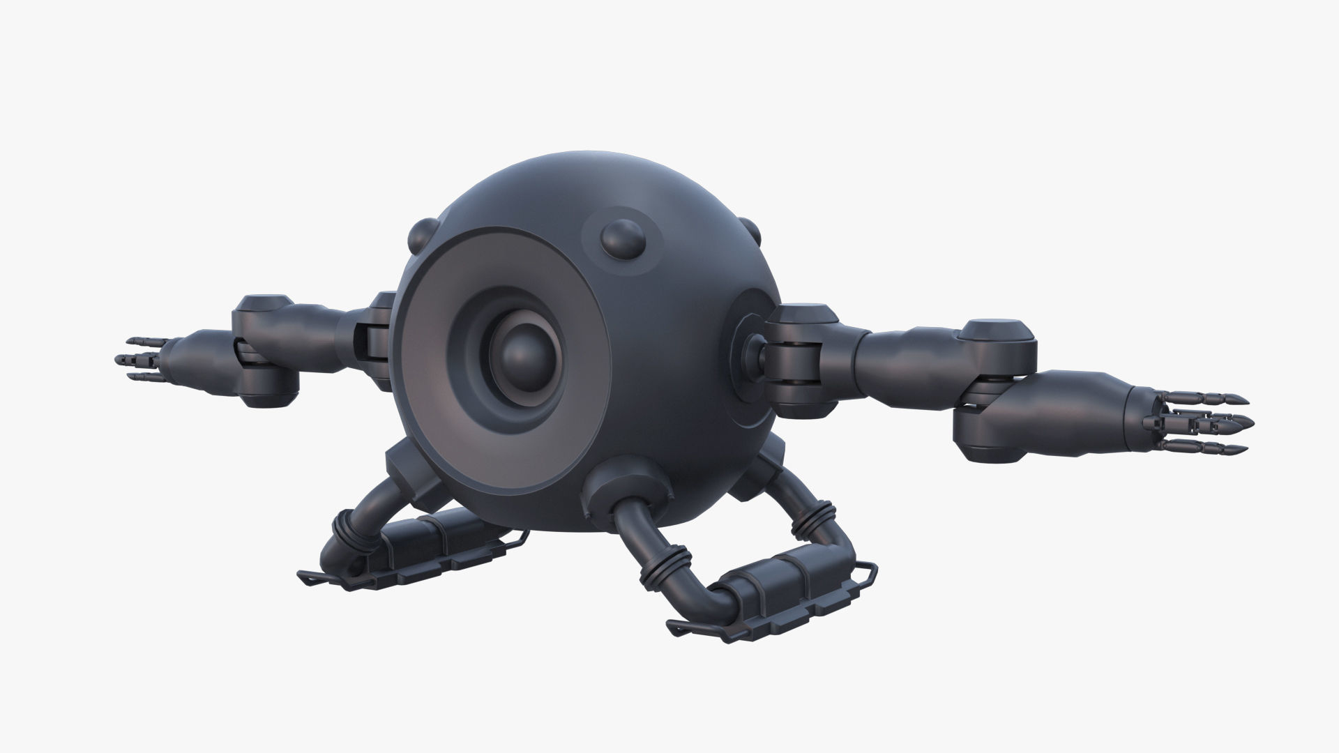 drone robot Low-poly 3D model_7