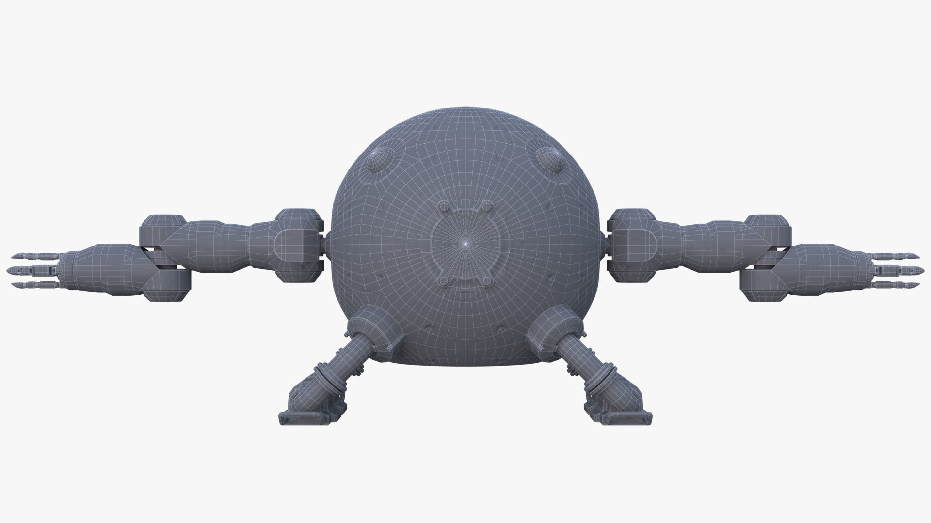 drone robot Low-poly 3D model_12