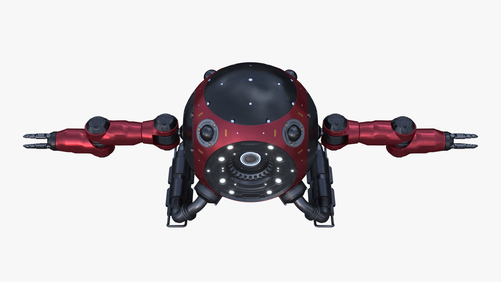 drone robot Low-poly 3D model_2