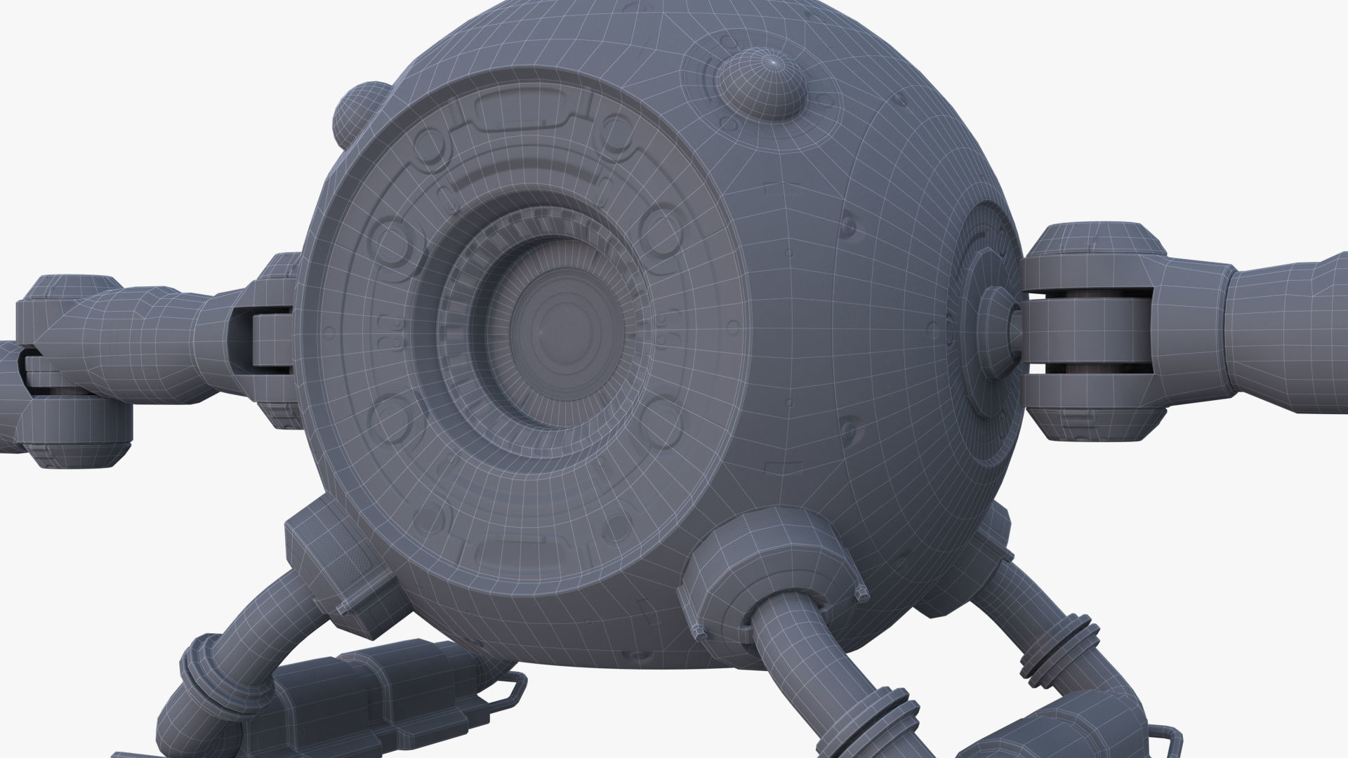 drone robot Low-poly 3D model_9