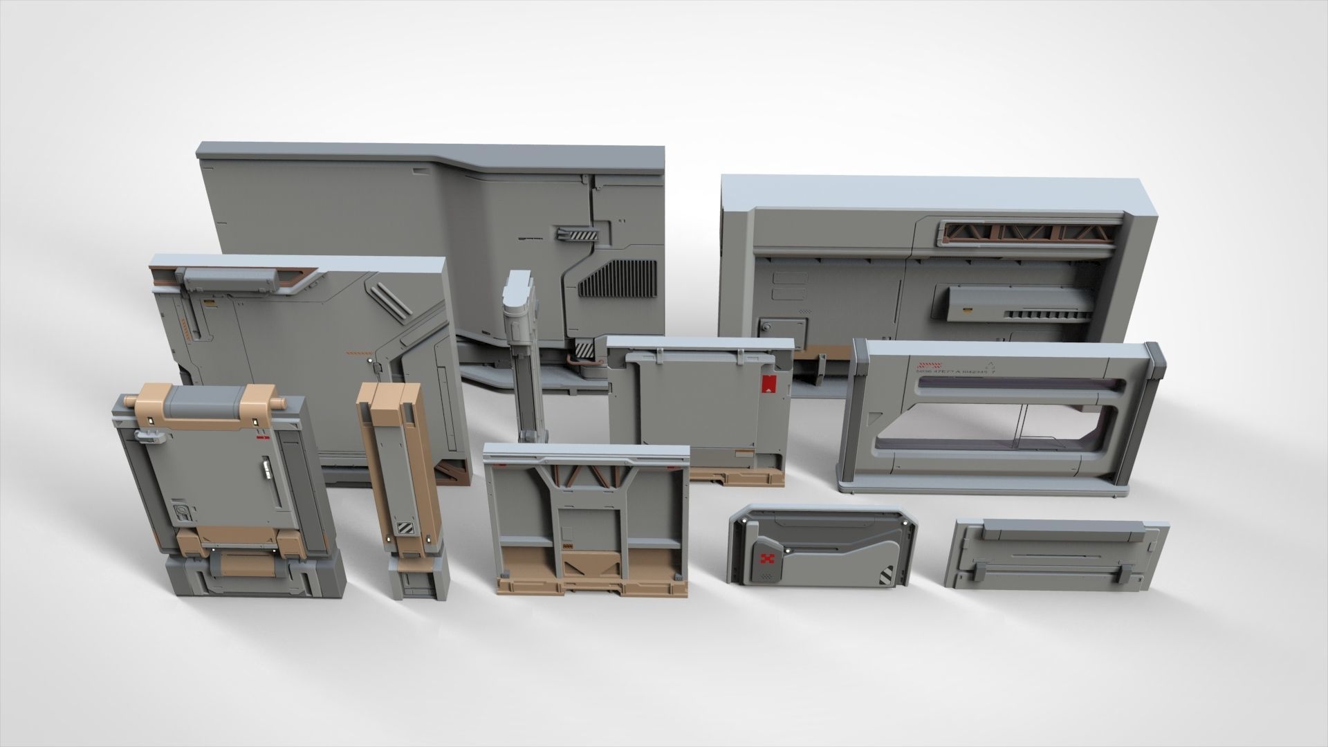 sci-fi Architecture kitbash 19 3D model_2