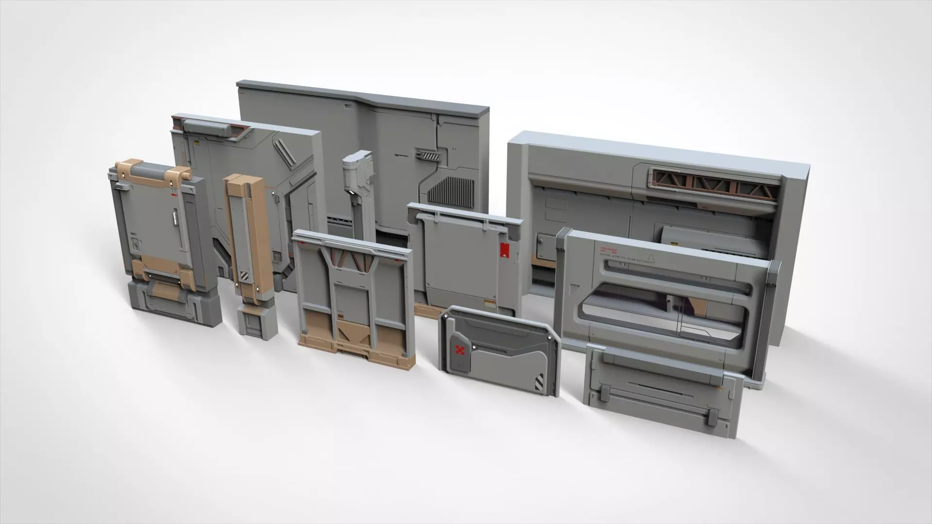 sci-fi Architecture kitbash 19 3D model_0