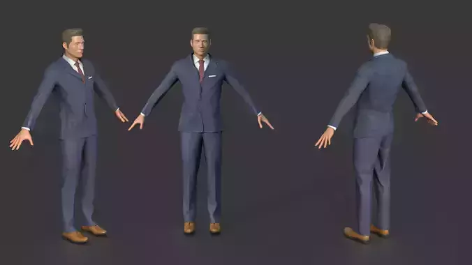 Men Suit Low-poly 3D model