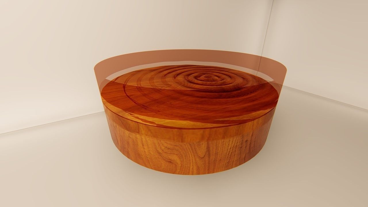 Round Table water drop shape version 2 3D model_7