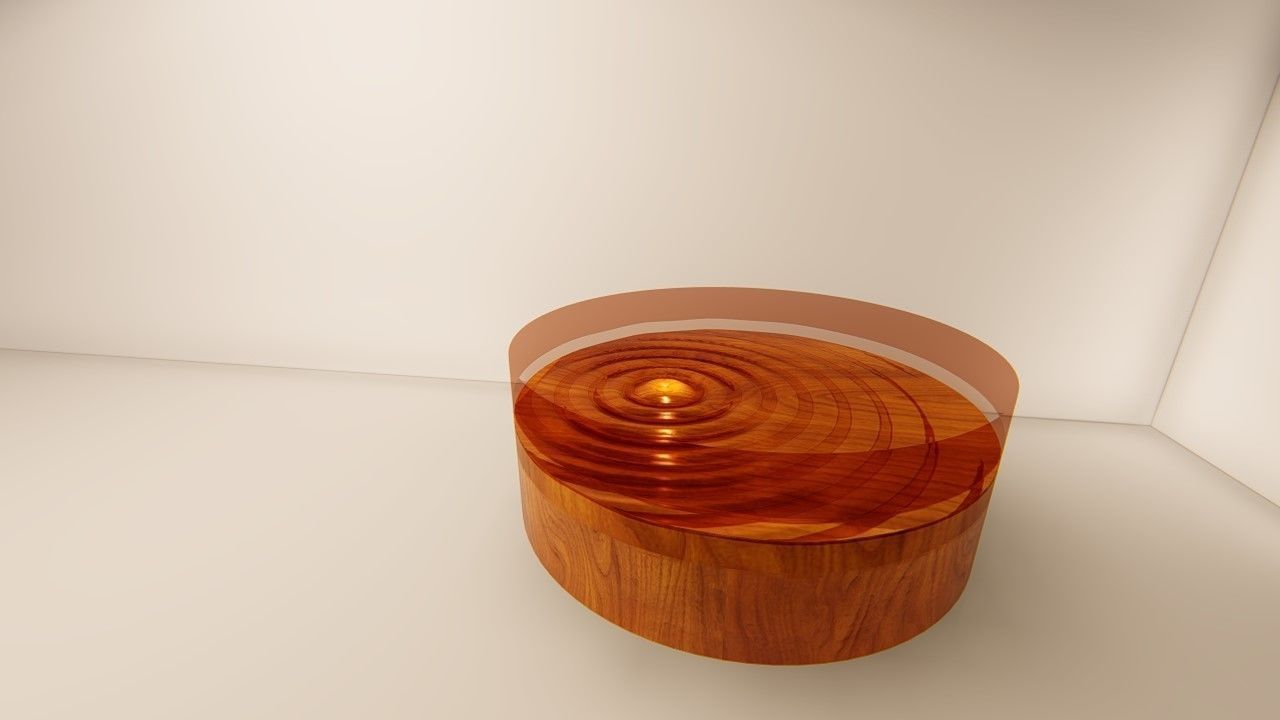 Round Table water drop shape version 2 3D model_11