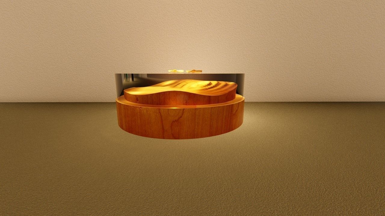 Round Table water drop shape version 2 3D model_6