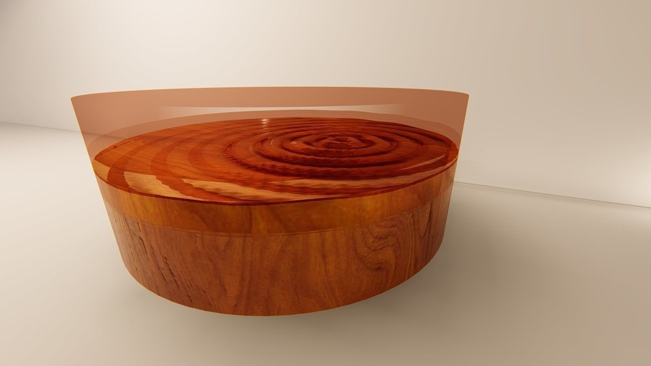 Round Table water drop shape version 2 3D model_10