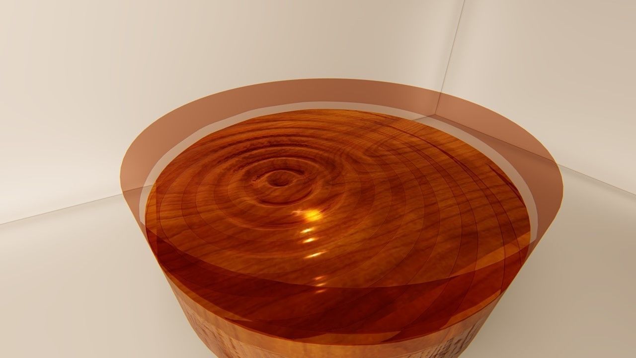 Round Table water drop shape version 2 3D model_9
