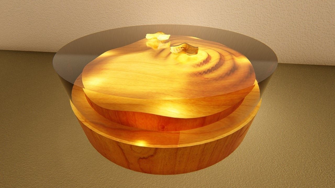 Round Table water drop shape version 2 3D model_5