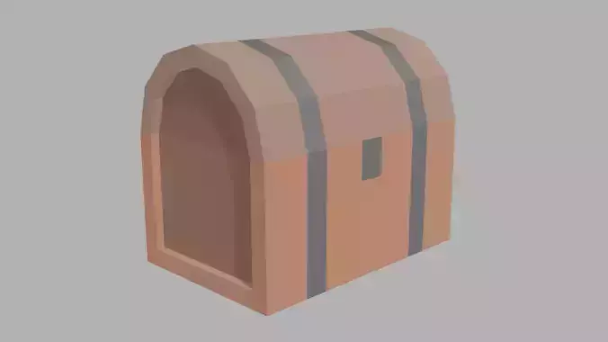 Low poly wooden chest