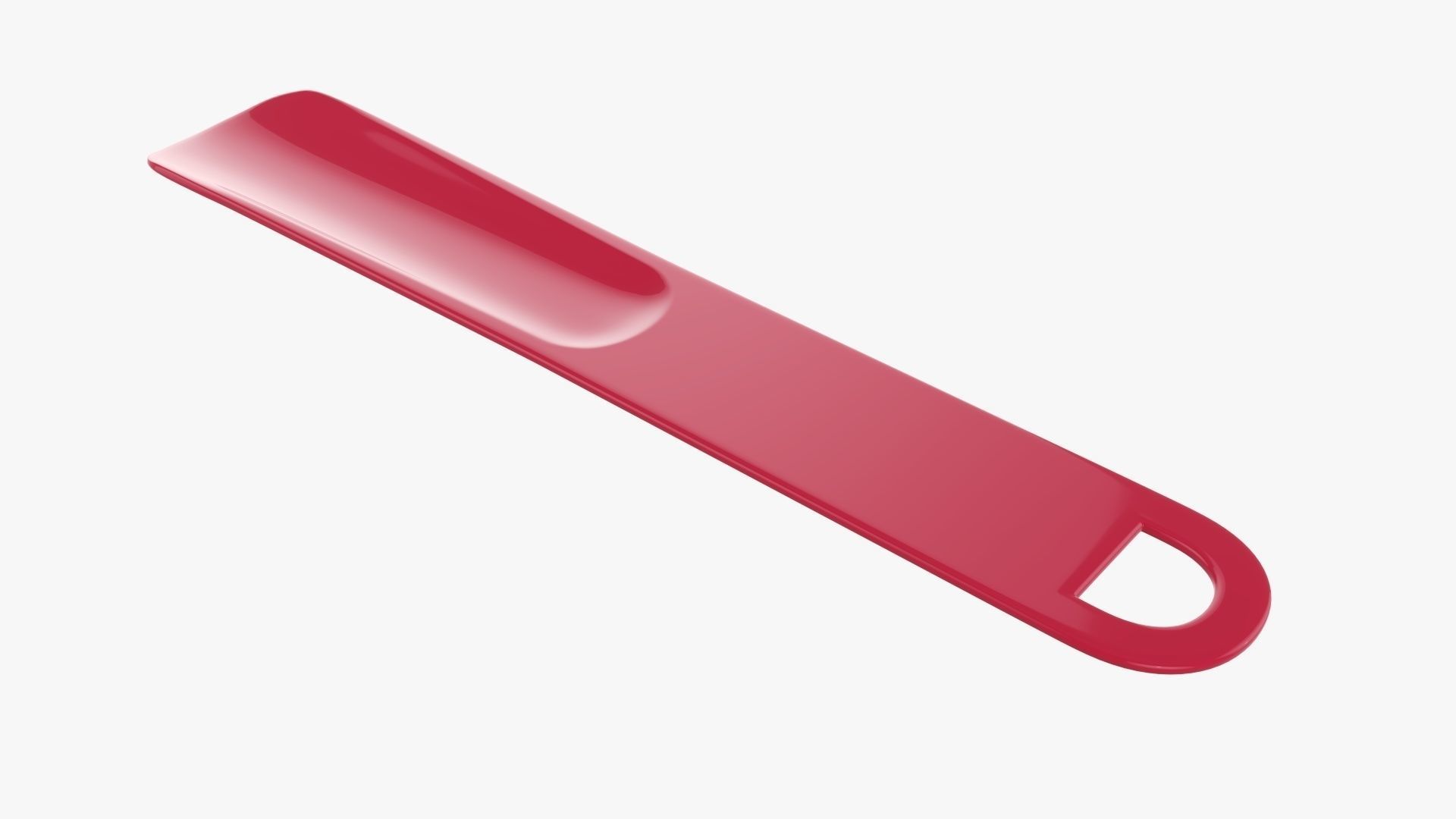 Shoehorn small plastic type 3 red 3D model_1