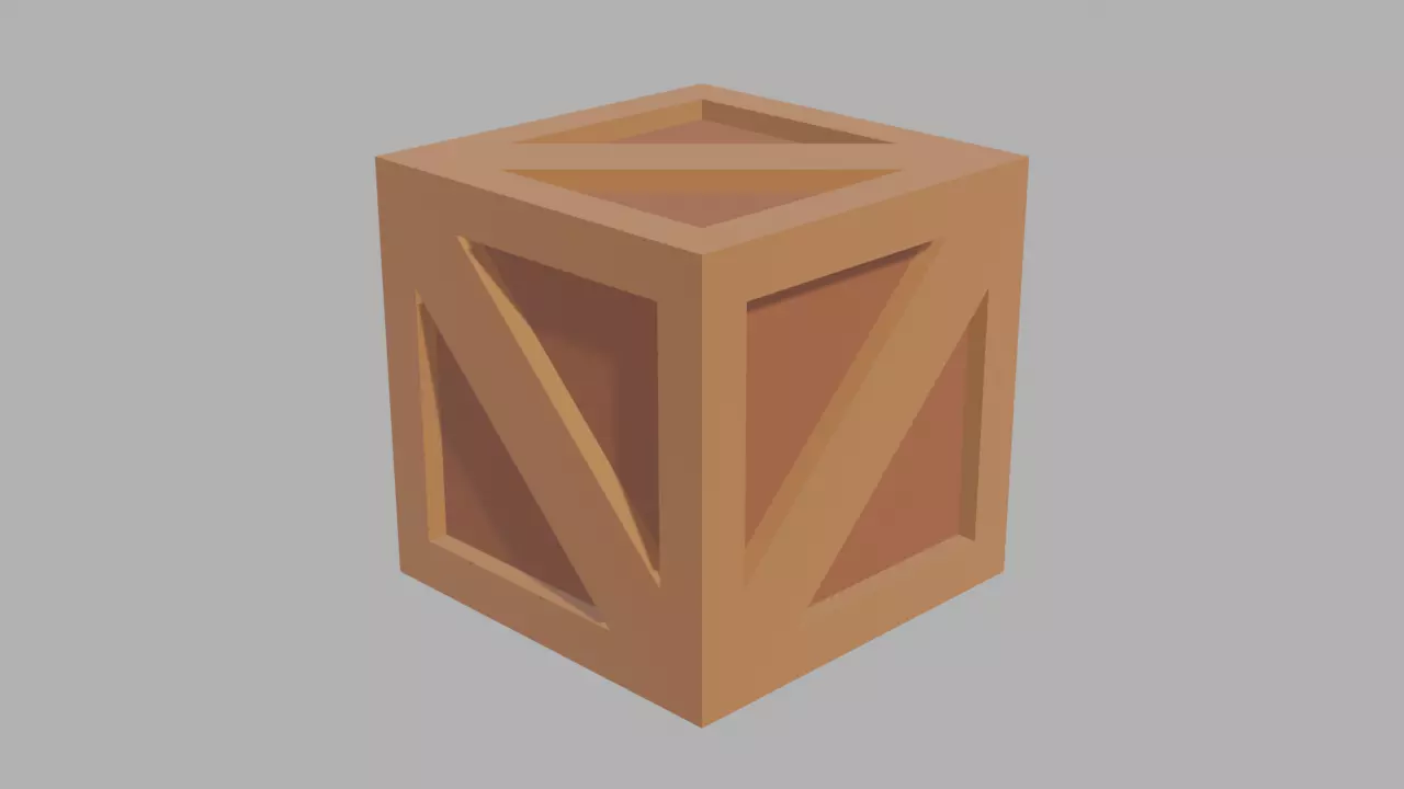 Low poly wooden box Free low-poly 3D model_0