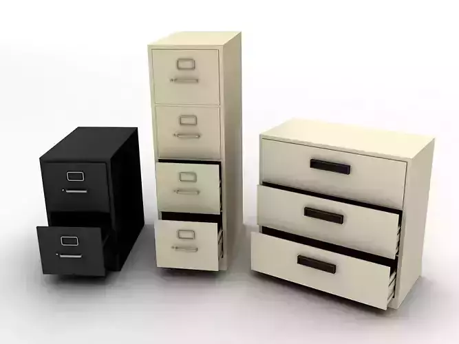 3 Office File Cabinets