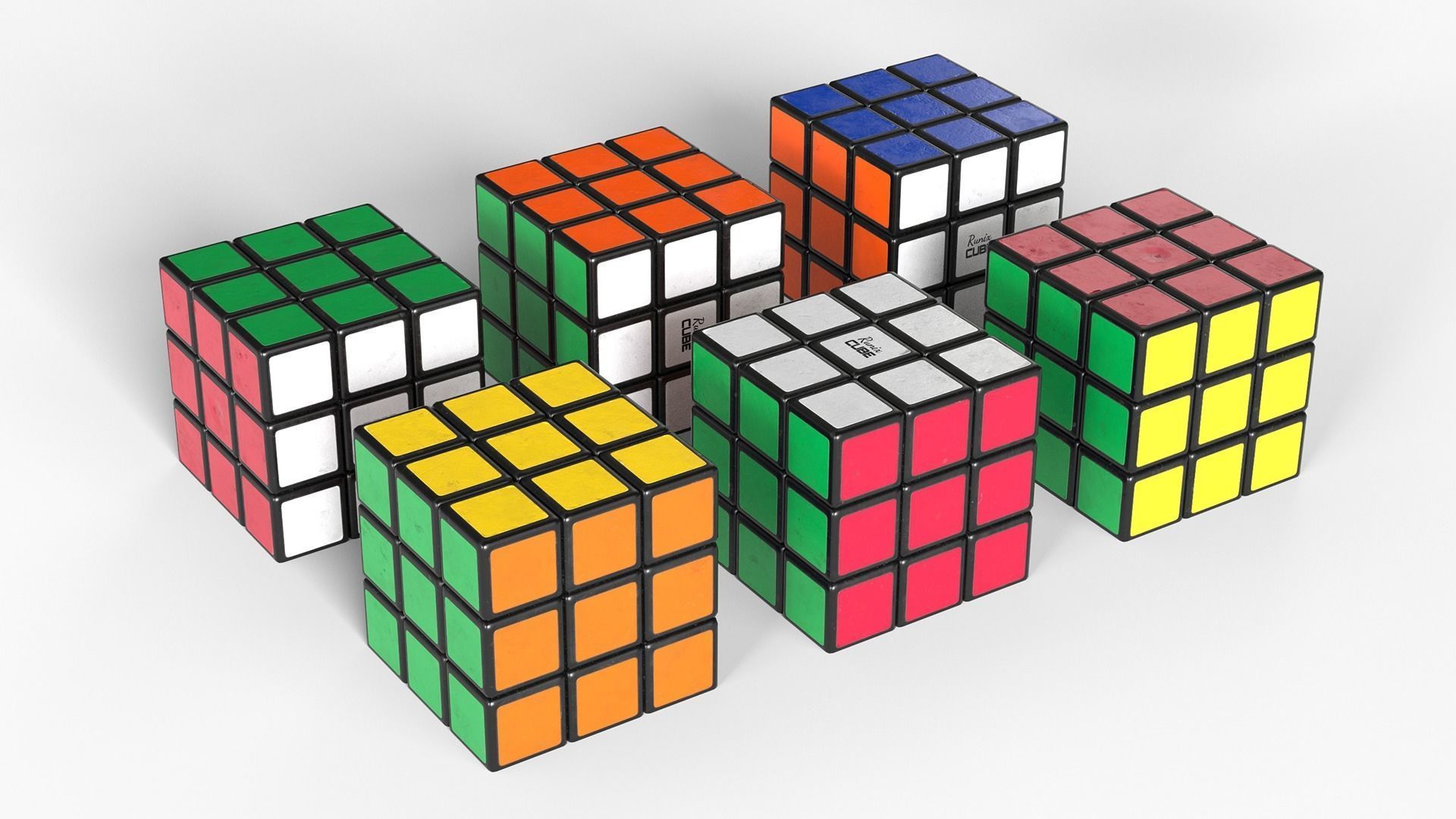 Low-poly PBR Rubiks Cube Low-poly 3D model_3