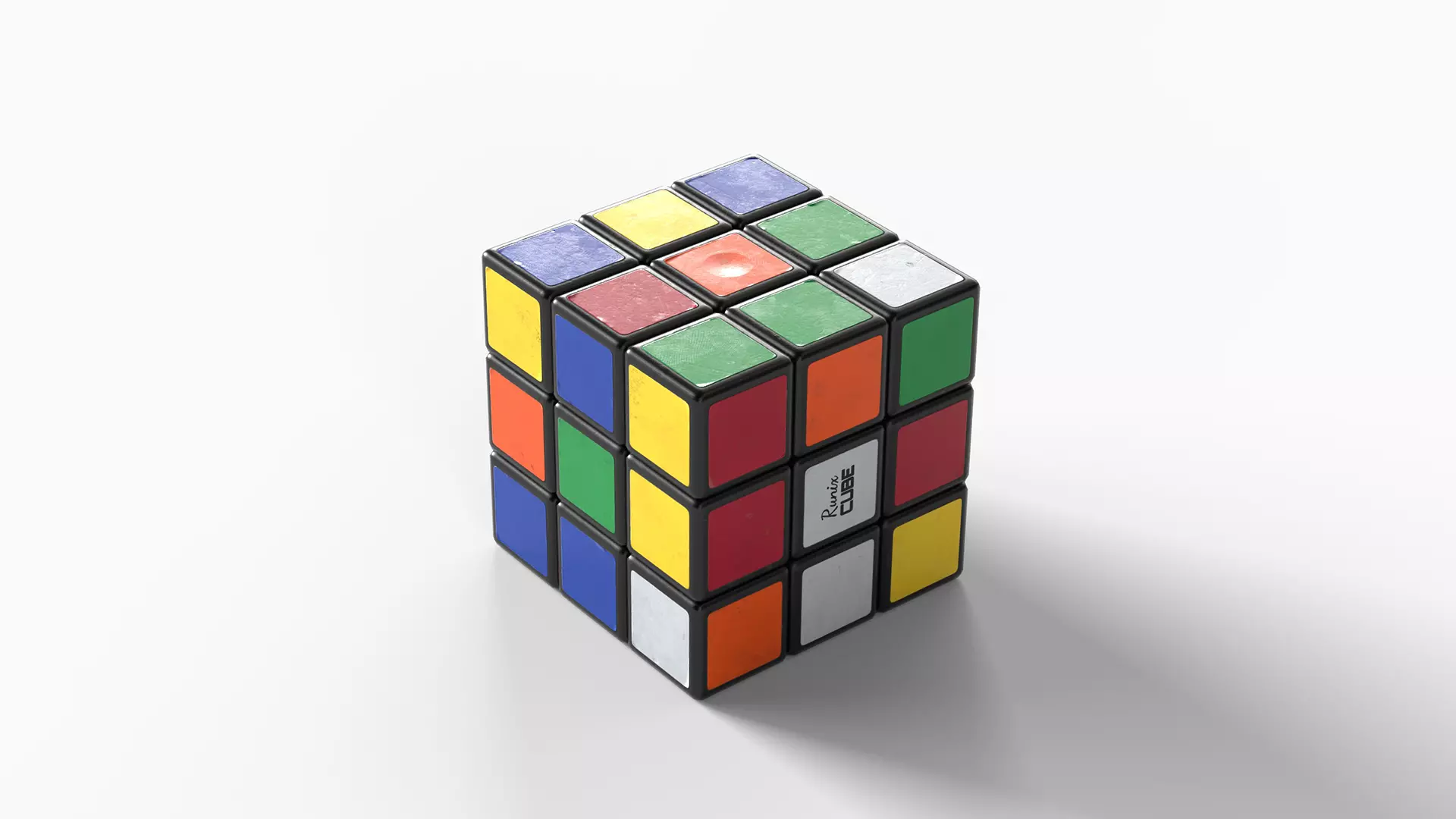 Low-poly PBR Rubiks Cube Low-poly 3D model_0