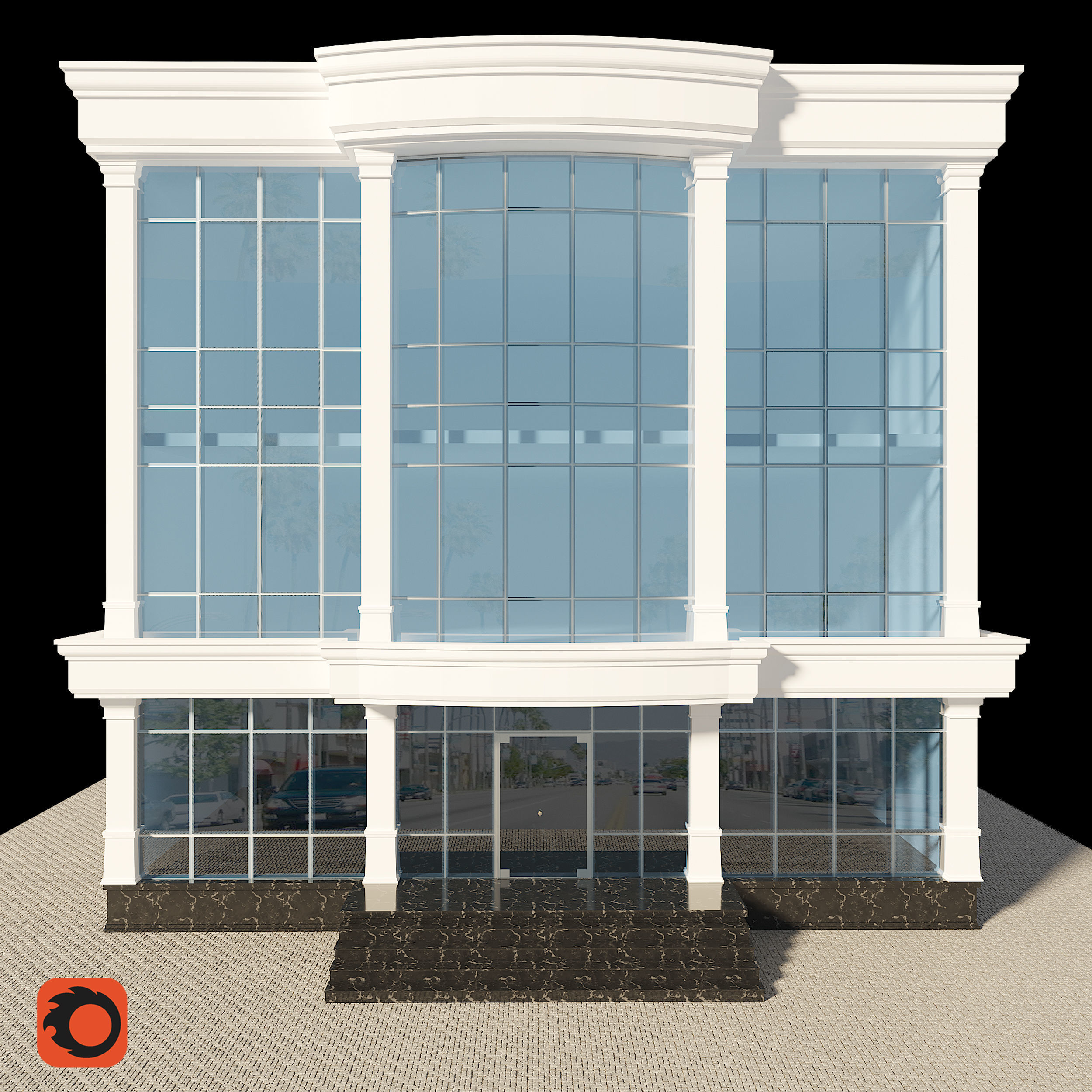 Building modern office free 3D model CGTrader