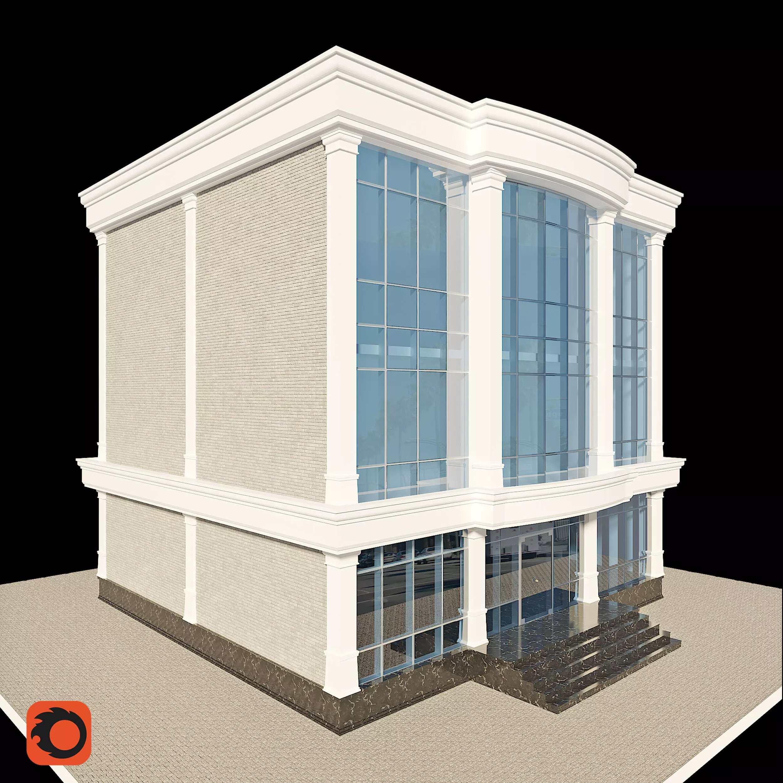 Building modern office Free 3D model