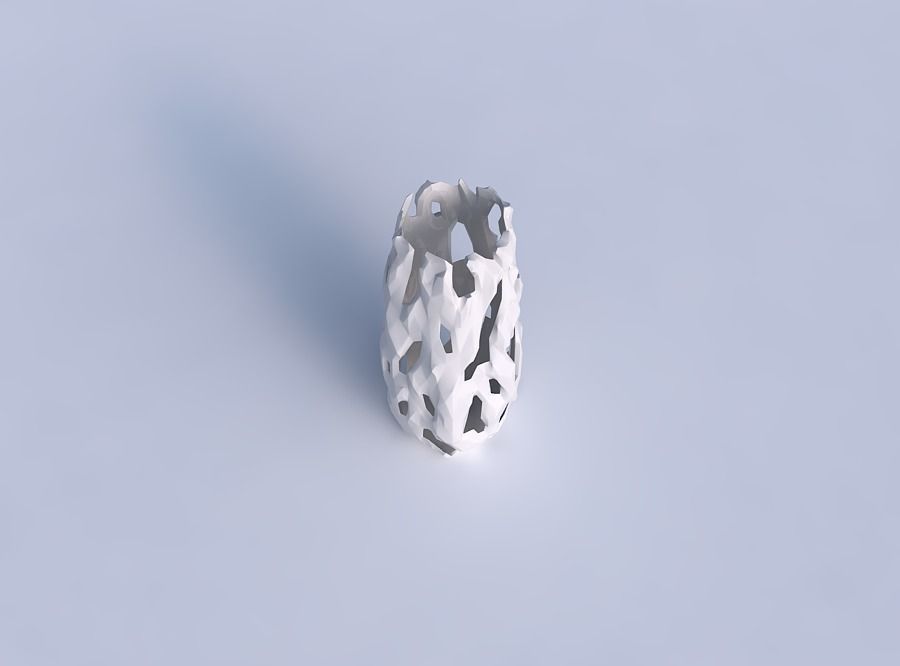 Vase hexagon with faceted cuts and bulges 3D print model_1
