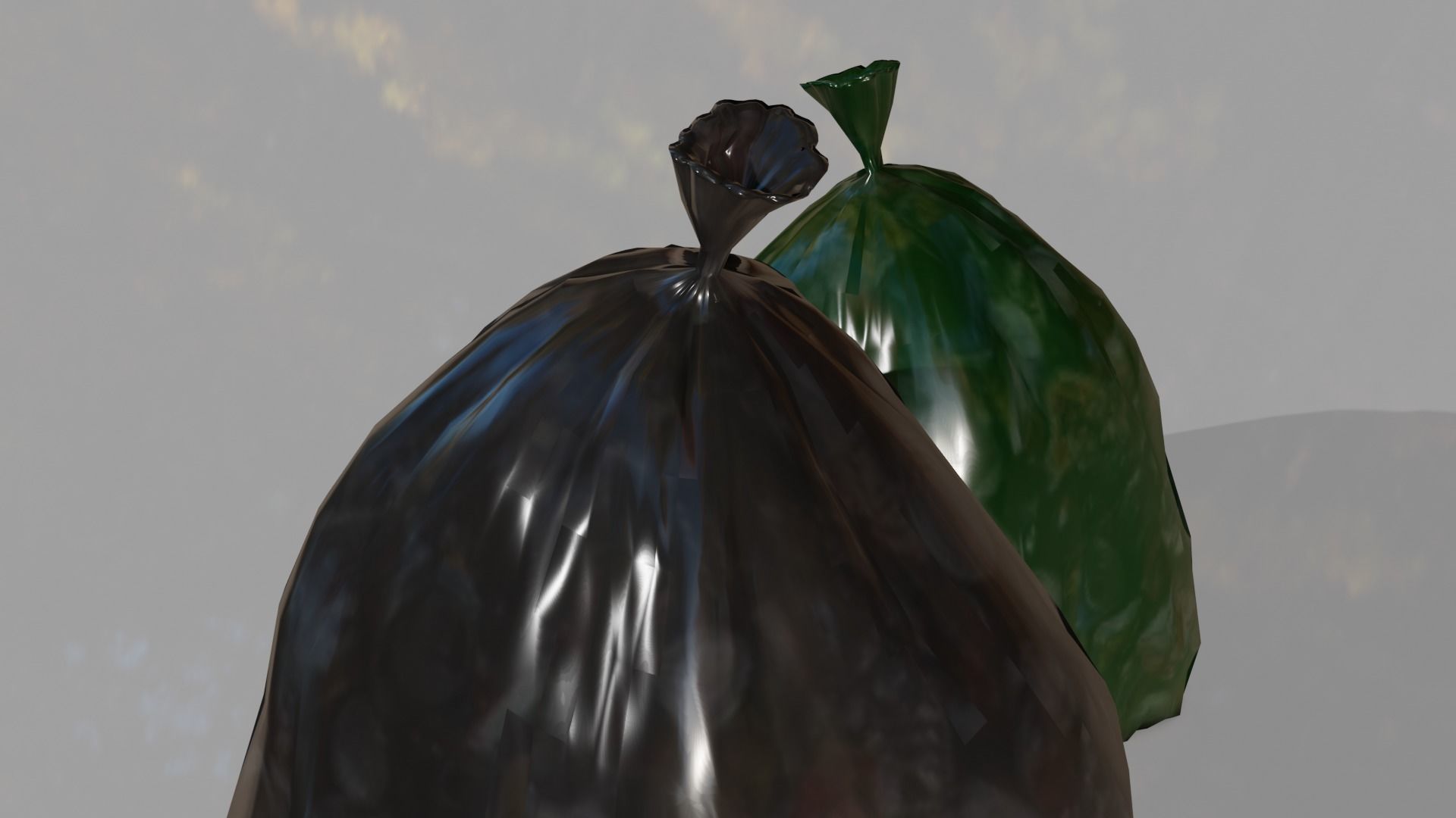 Trash Bags  Low-poly 3D model_5