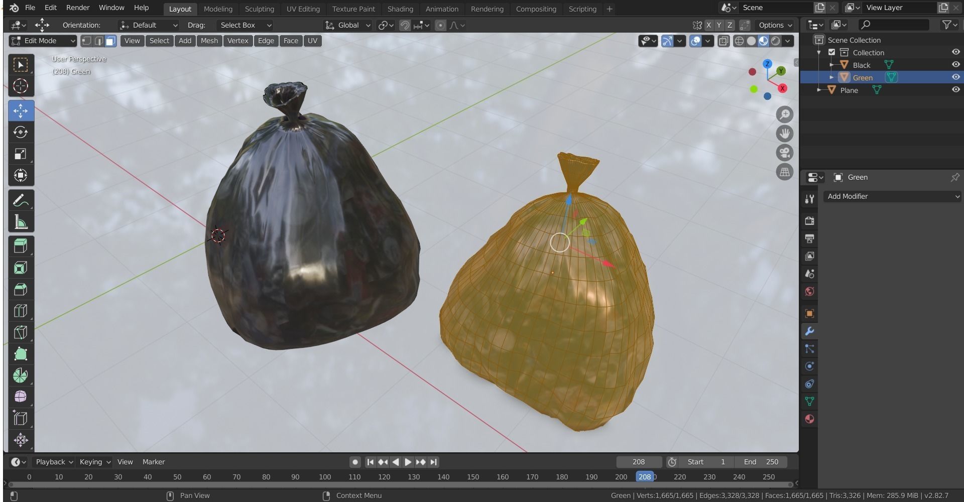 Trash Bags  Low-poly 3D model_30