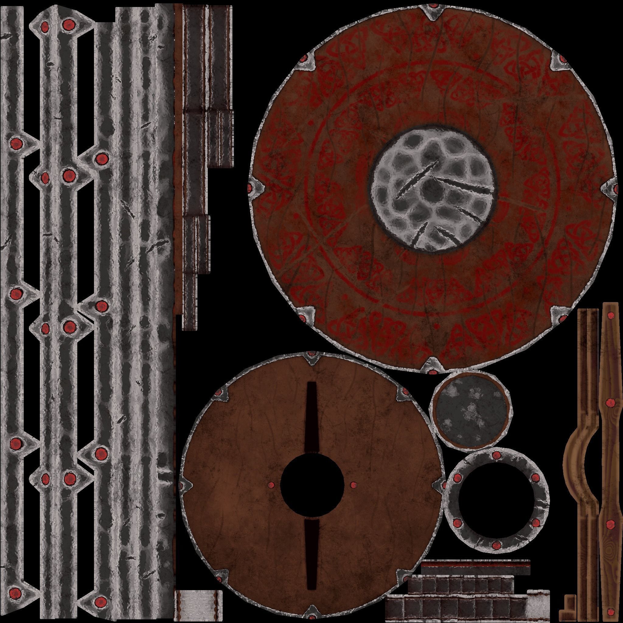 Viking Shield Low-poly 3D model_12