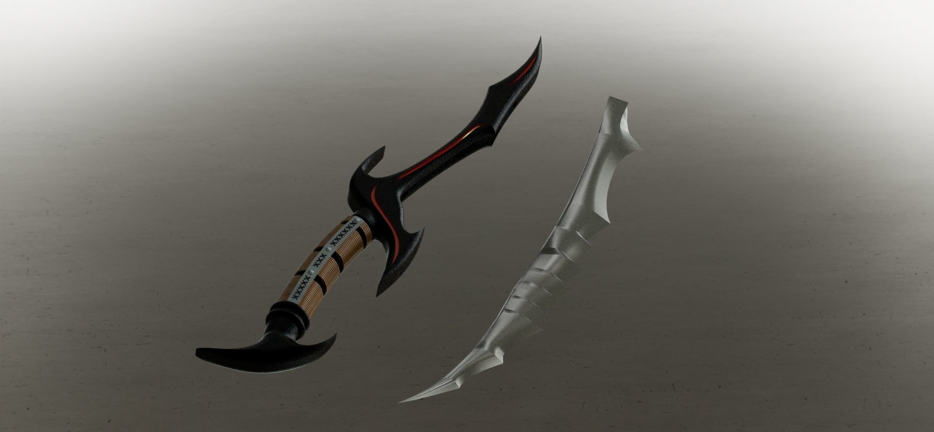 SKYRIM DAEDRIC SWORD 3D print model_2