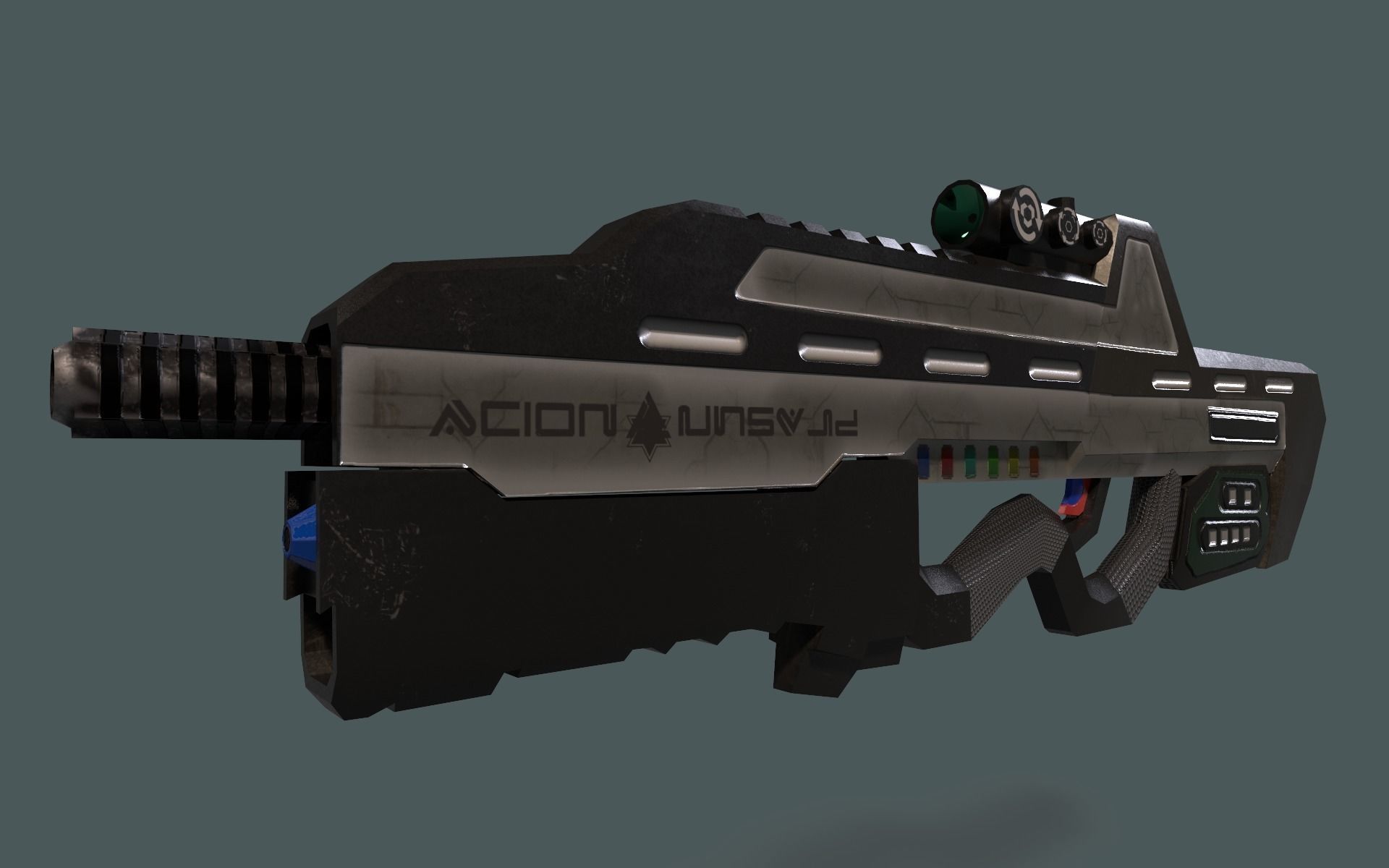 Sci-Fi Cyberpunk Action Girl Adrestia - Rigged Low-poly 3D model_23