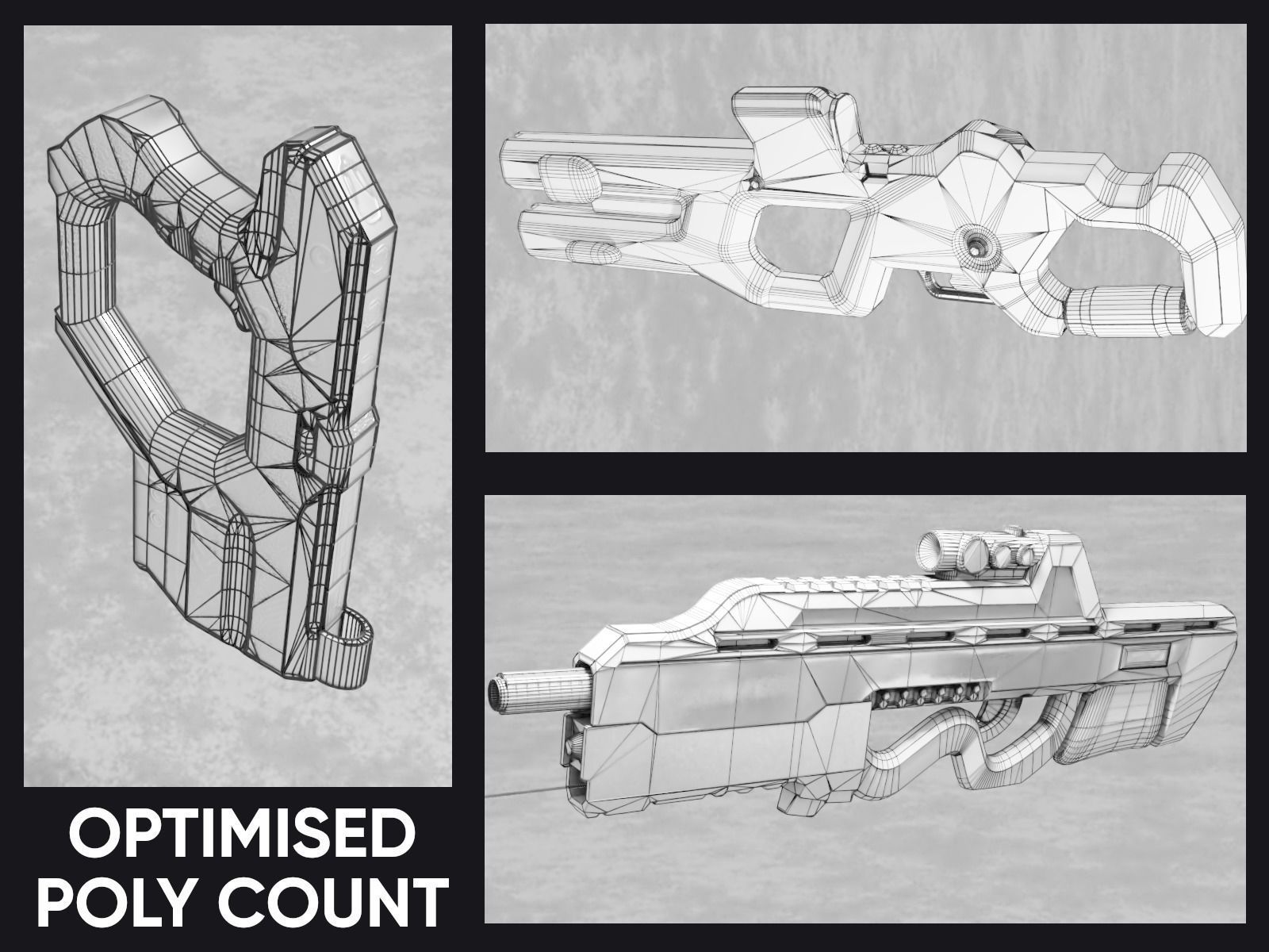 Sci-Fi Cyberpunk Action Girl Adrestia - Rigged Low-poly 3D model_13