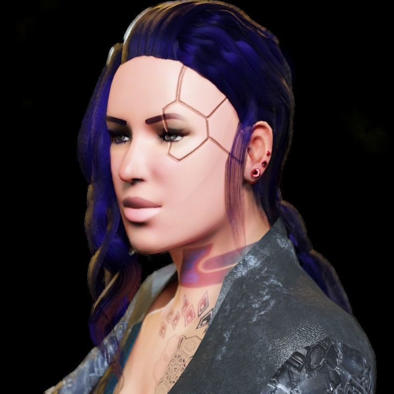 Sci-Fi Cyberpunk Action Girl Adrestia - Rigged Low-poly 3D model_32