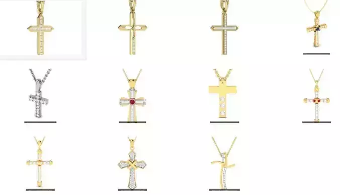 11 Cross Spiritual pendant 3dm render detail  3D Model Collection