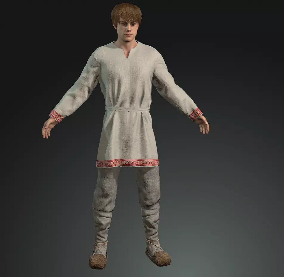 farmer 3d model rigged with face rig Low-poly 3D model