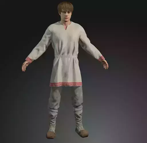 farmer 3d model rigged with face rig Low-poly 3D model