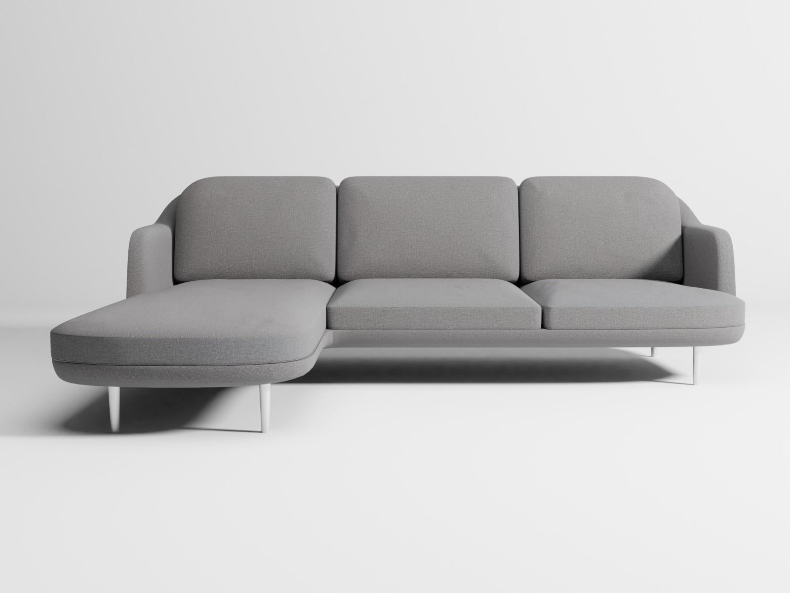 Lune sofa 3-seater with chaise longue 3D model_2