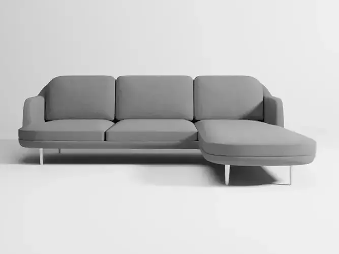 Lune sofa 3-seater with chaise longue 3D model Lune sofa 3-seater with chaise longue 3D model