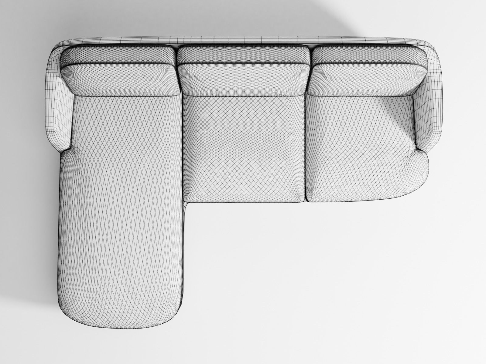 Lune sofa 3-seater with chaise longue 3D model_13