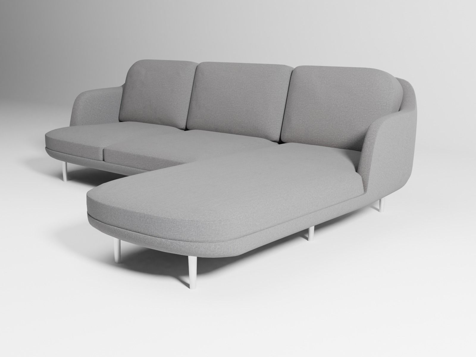 Lune sofa 3-seater with chaise longue 3D model_9
