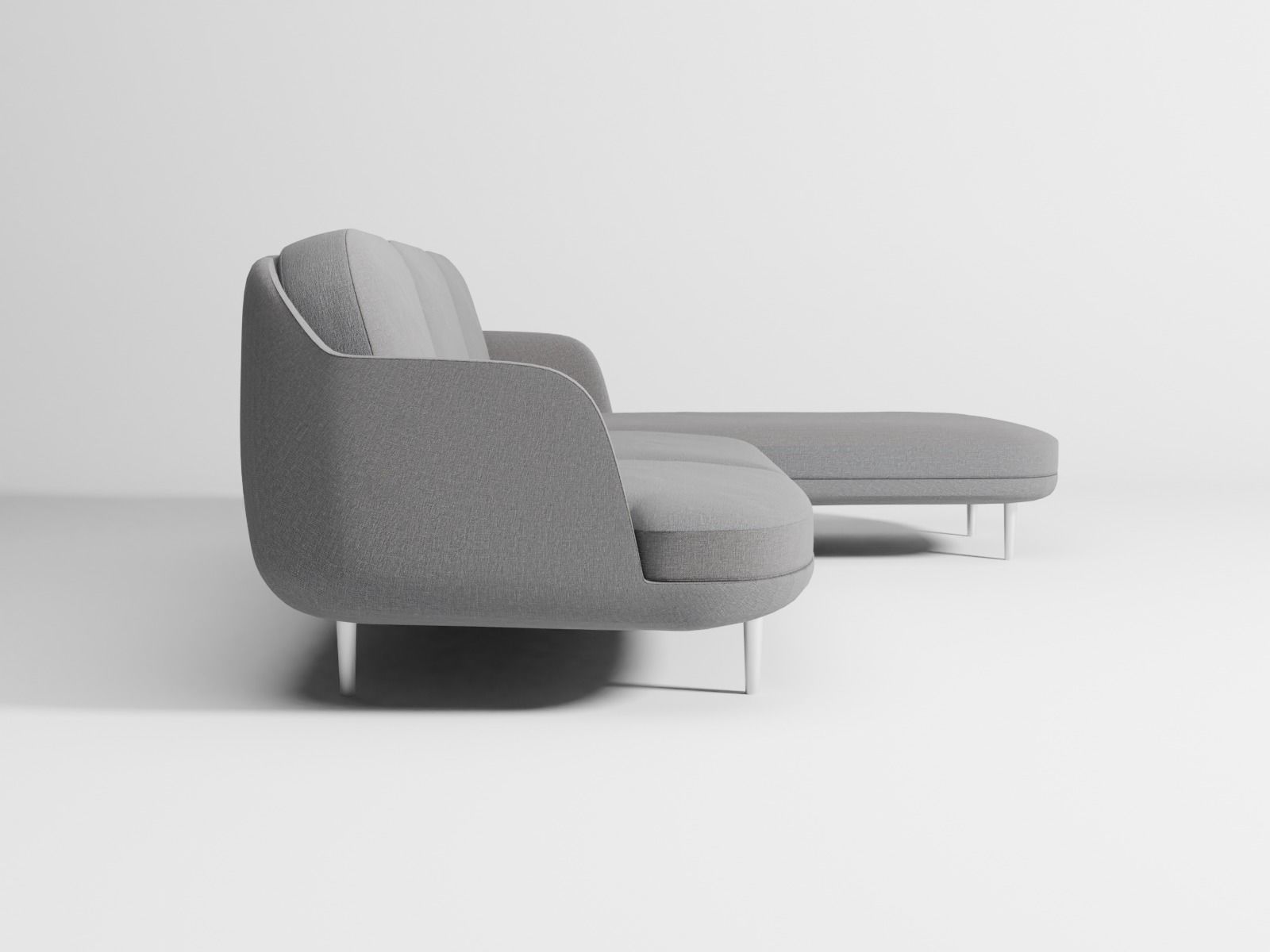 Lune sofa 3-seater with chaise longue 3D model_4